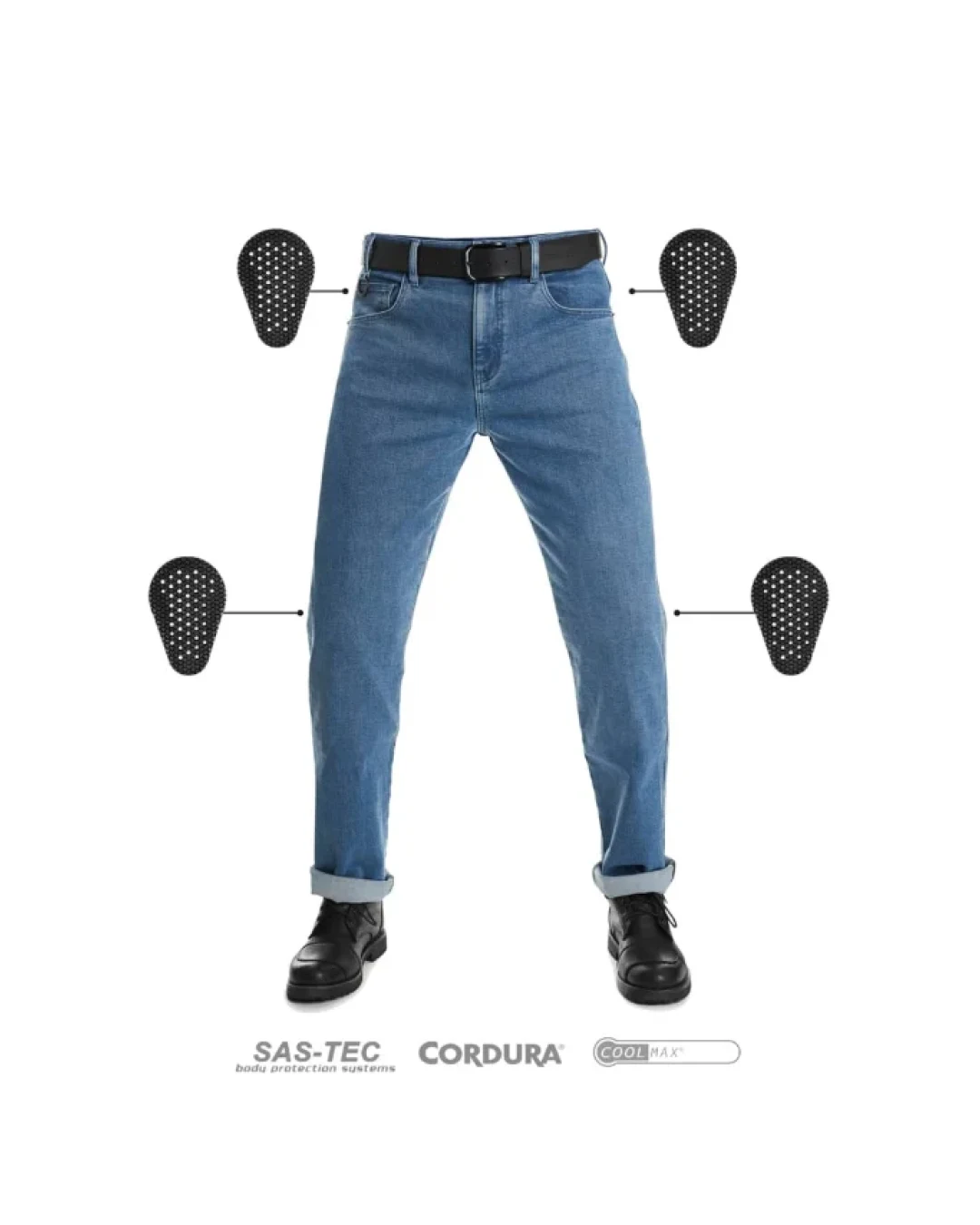 Мото дънки PANDO MOTO JAMES REGULAR BLUE - CORDURA® - SHORT