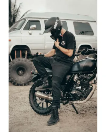 Мото дънки PANDO MOTO KARLDO SLIM BLACK - Men Slim-Fit Cordura®