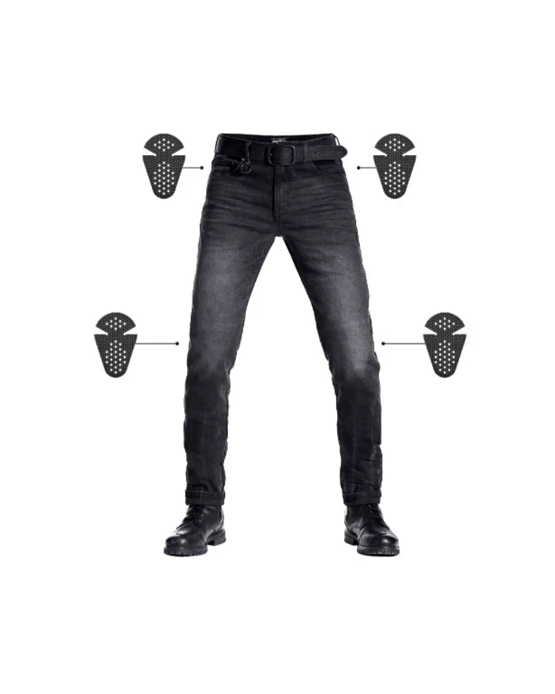 Мото дънки PANDO MOTO ROBBY BLACK LONG- Slim-fit Cordura®