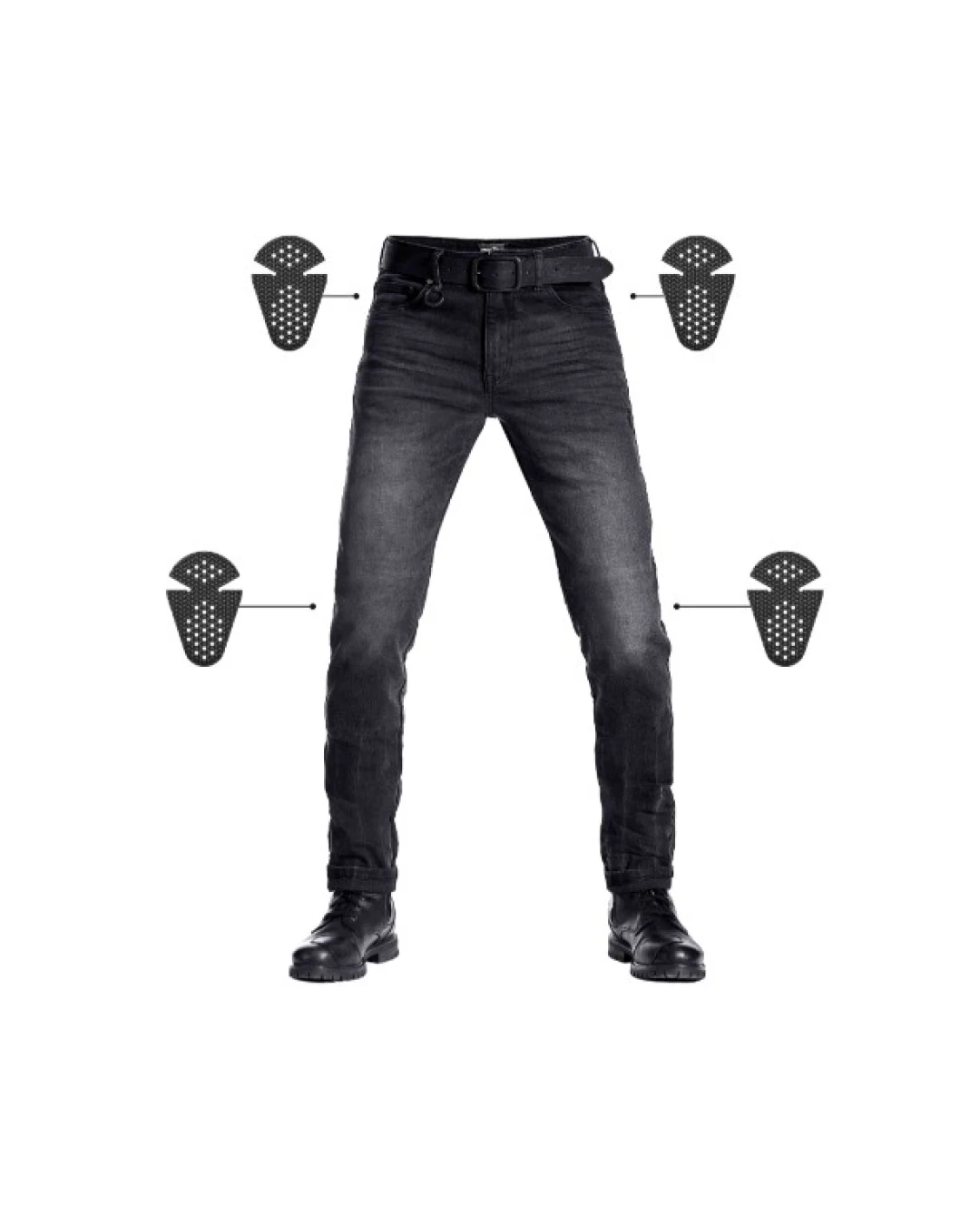 Мото дънки PANDO MOTO ROBBY BLACK - Slim-fit Cordura®
