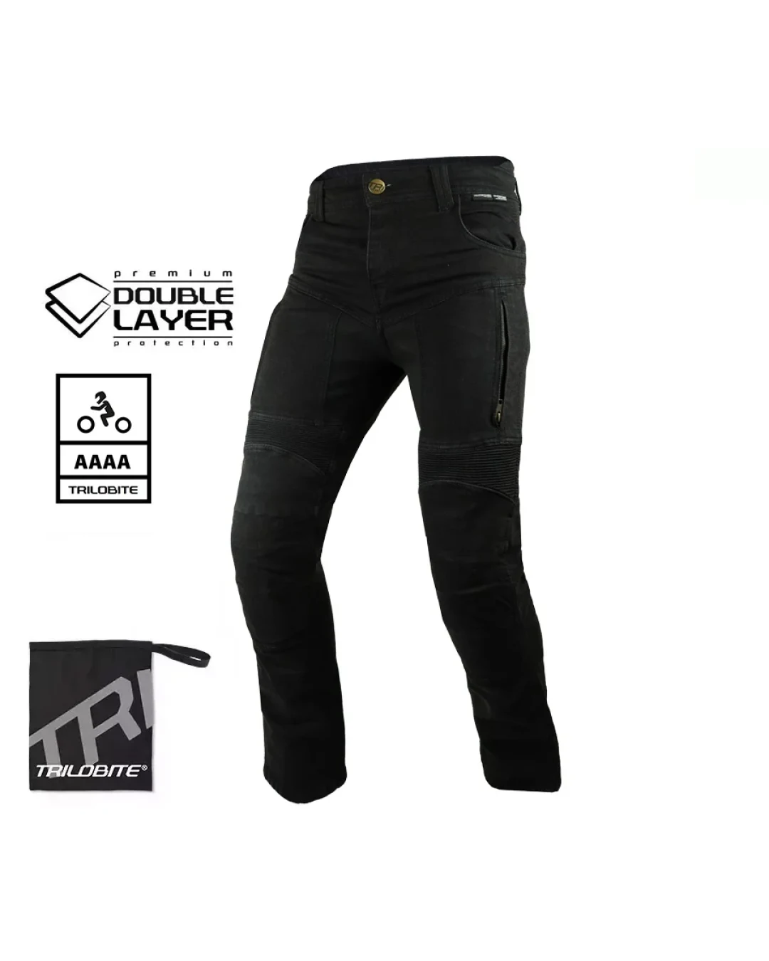 Мото дънки TRILOBITE PARADO DOUBLELAYER AAA(A) SLIM FIT MEN BLACK LEVEL 2