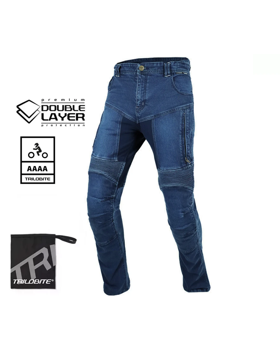 Мото дънки TRILOBITE PARADO DOUBLELAYER AAA(A) SLIM FIT MEN BLUE LEVEL 2