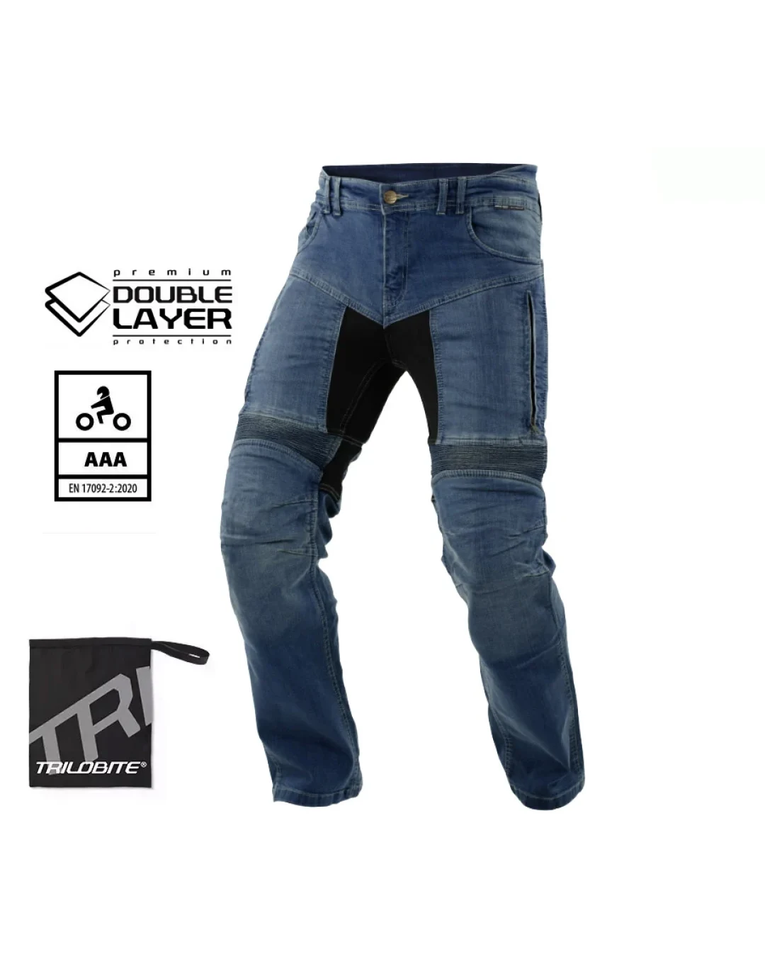 Мото дънки TRILOBITE PARADO DOUBLELAYER AAA REGUAL FIT MEN BLUE LEVEL 2