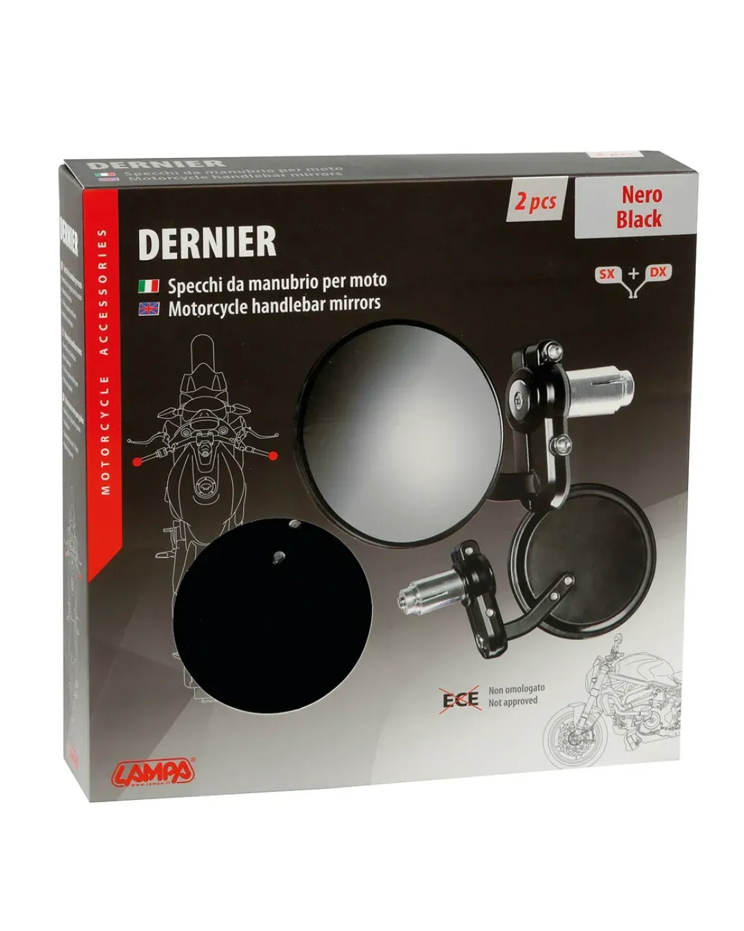 Мото огледала LAMPA DERNIER BLACK 90491