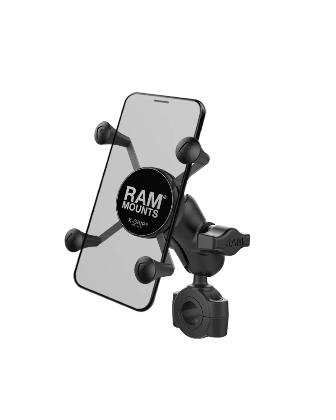 Мото стойка за телефон RAM-MOUNTS X-Grip RAM-B-408-75-1-A-UN7U с RAM Torque основа сраден размер за рейлинг, Размер B