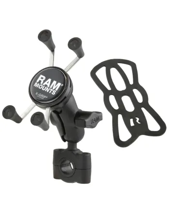 Мото стойка за телефон RAM-MOUNTS X-Grip RAM-B-408-75-1-A-UN7U с RAM Torque основа сраден размер за рейлинг, Размер B