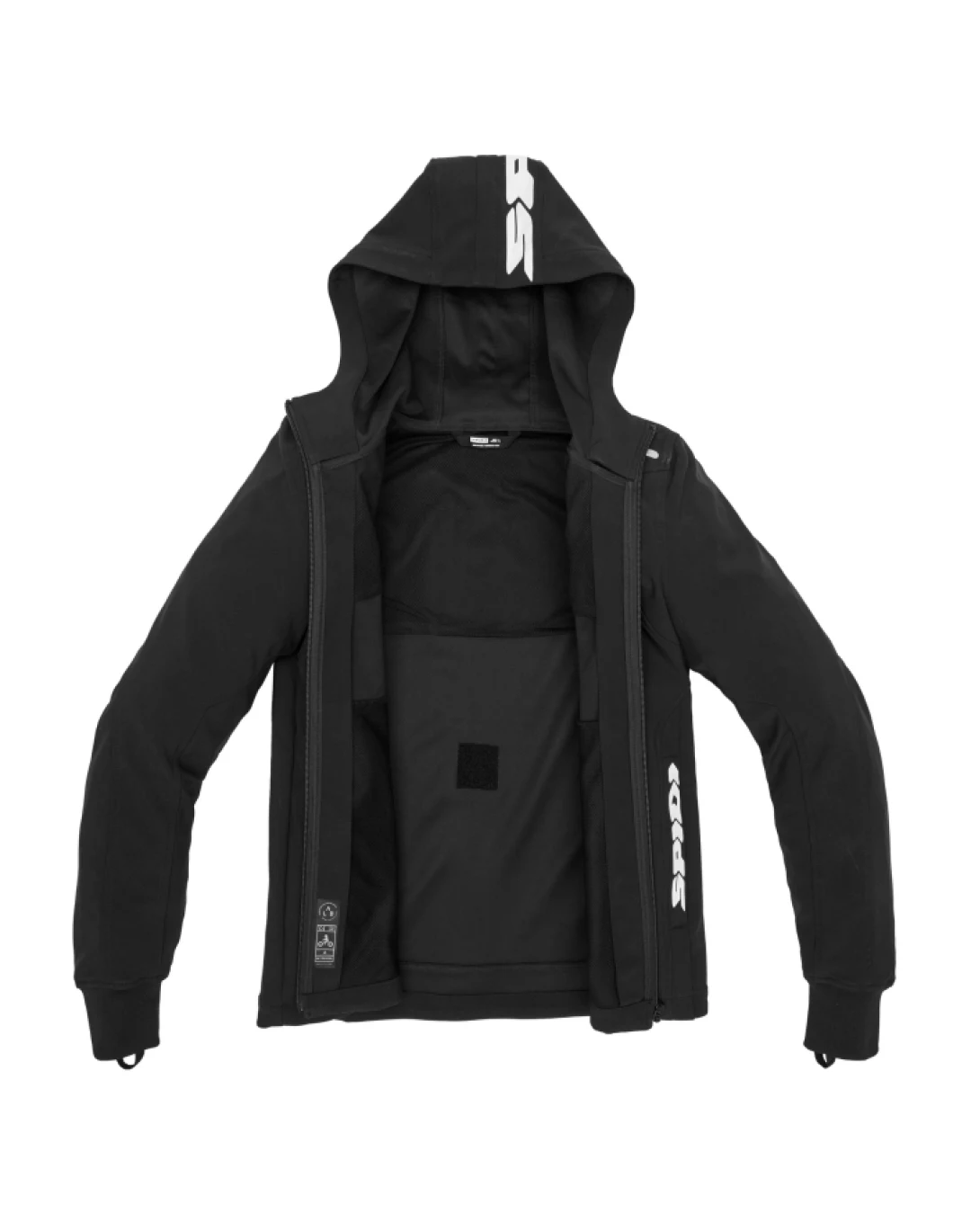 Мото суитшърт SPIDI HOODIE ARMOR LIGHT BLACK