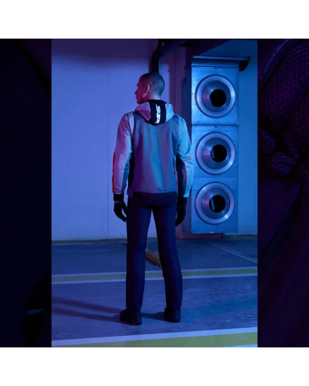 Мото суитшърт SPIDI HOODIE NET GRAY/RED
