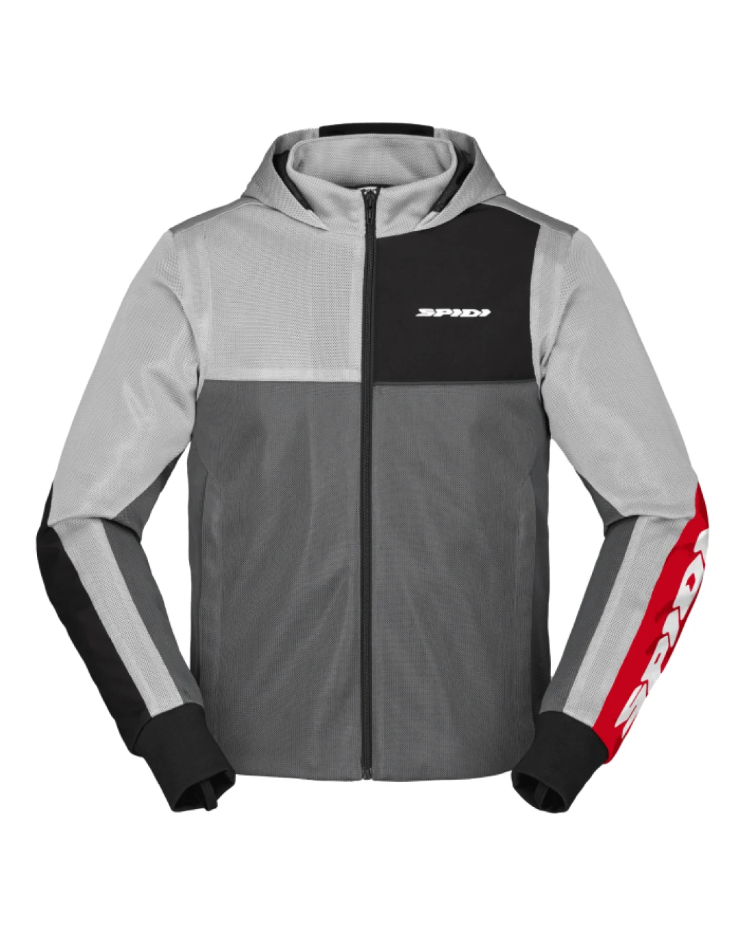 Мото суитшърт SPIDI HOODIE NET GRAY/RED