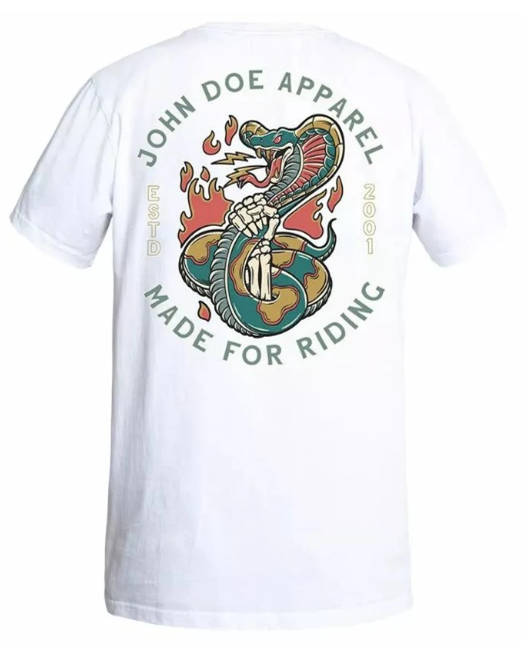 Мото тениска JOHN DOE SNAKE II WH