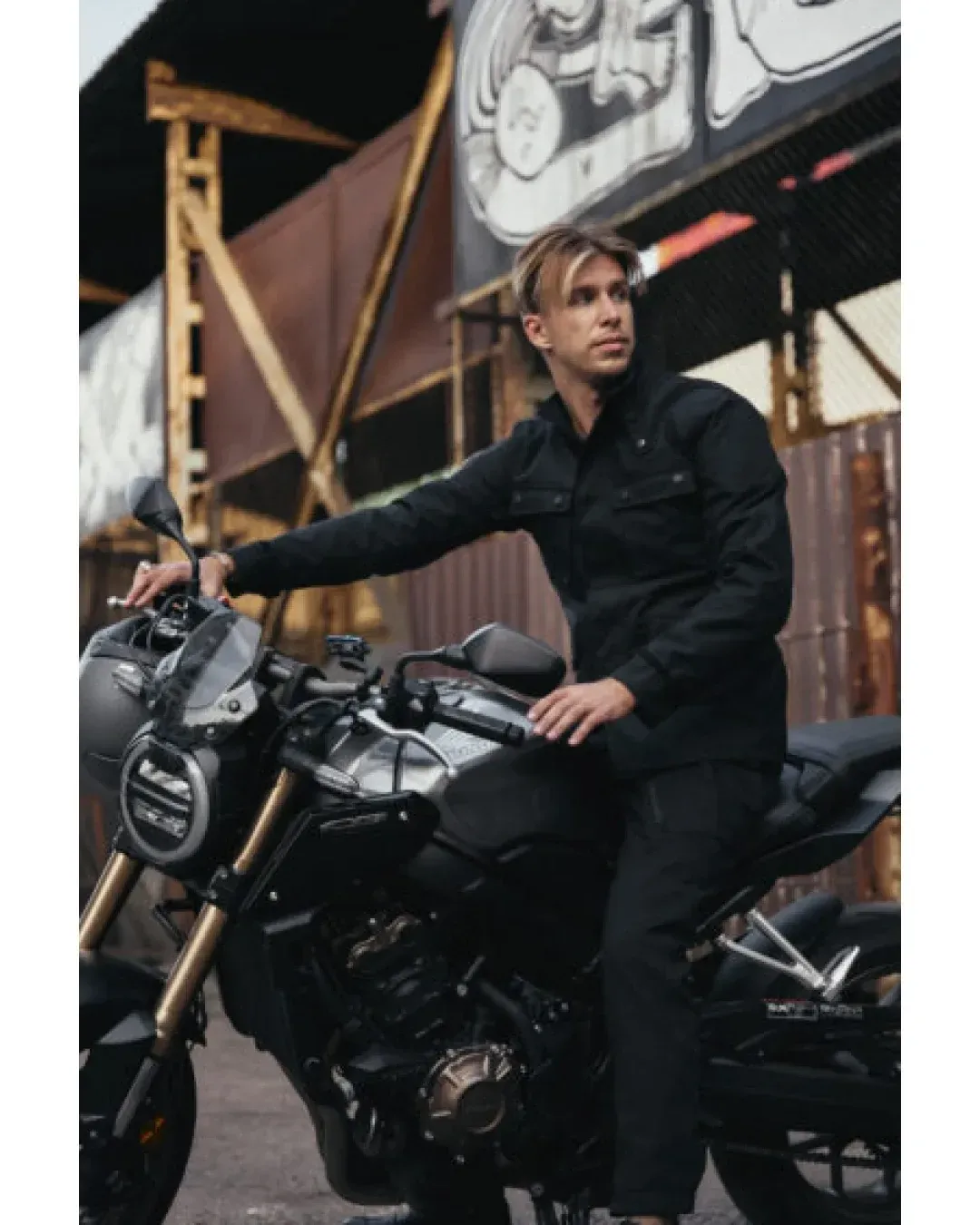 Мото яке PANDO MOTO M65 WP BLACK Slim-Fit Waterproof