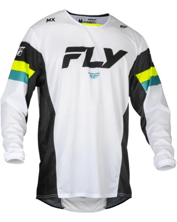 Мотокрос блуза FLY RACING Kinetic Prix- White/Black/Hi-Vis