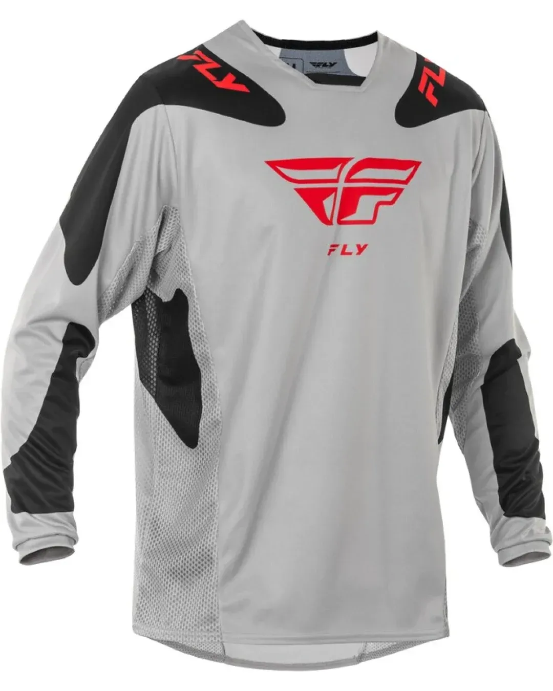 Мотокрос блуза FLY RACING Kinetic SYM-Light Grey/Red/Black 2025