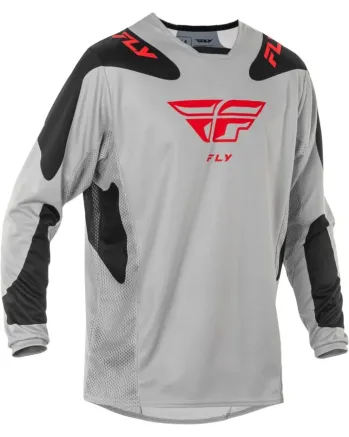 Мотокрос блуза FLY RACING Kinetic SYM-Light Grey/Red/Black 2025