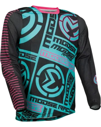 Мотокрос блуза MOOSE RACING SAHARA TEAL/PINK/BLACK