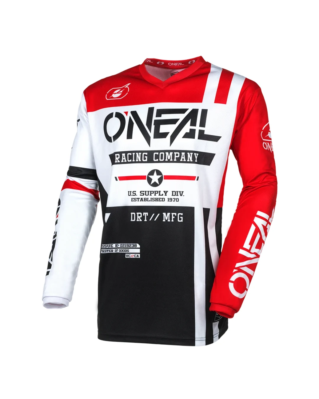 Мотокрос блуза O`NEAL ELEMENT WARHAWK BLACK/WHITE/RED