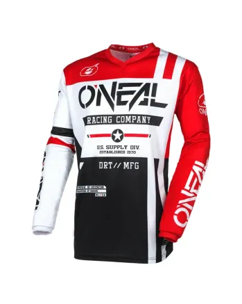 Мотокрос блуза O`NEAL ELEMENT WARHAWK BLACK/WHITE/RED