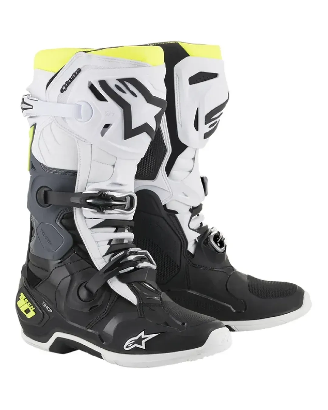 Мотокрос ботуши ALPINESTARS TECH 10 Black/White/Yellow Fluorescent