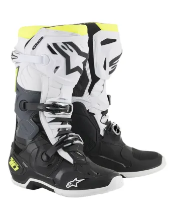 Мотокрос ботуши ALPINESTARS TECH 10 Black/White/Yellow Fluorescent