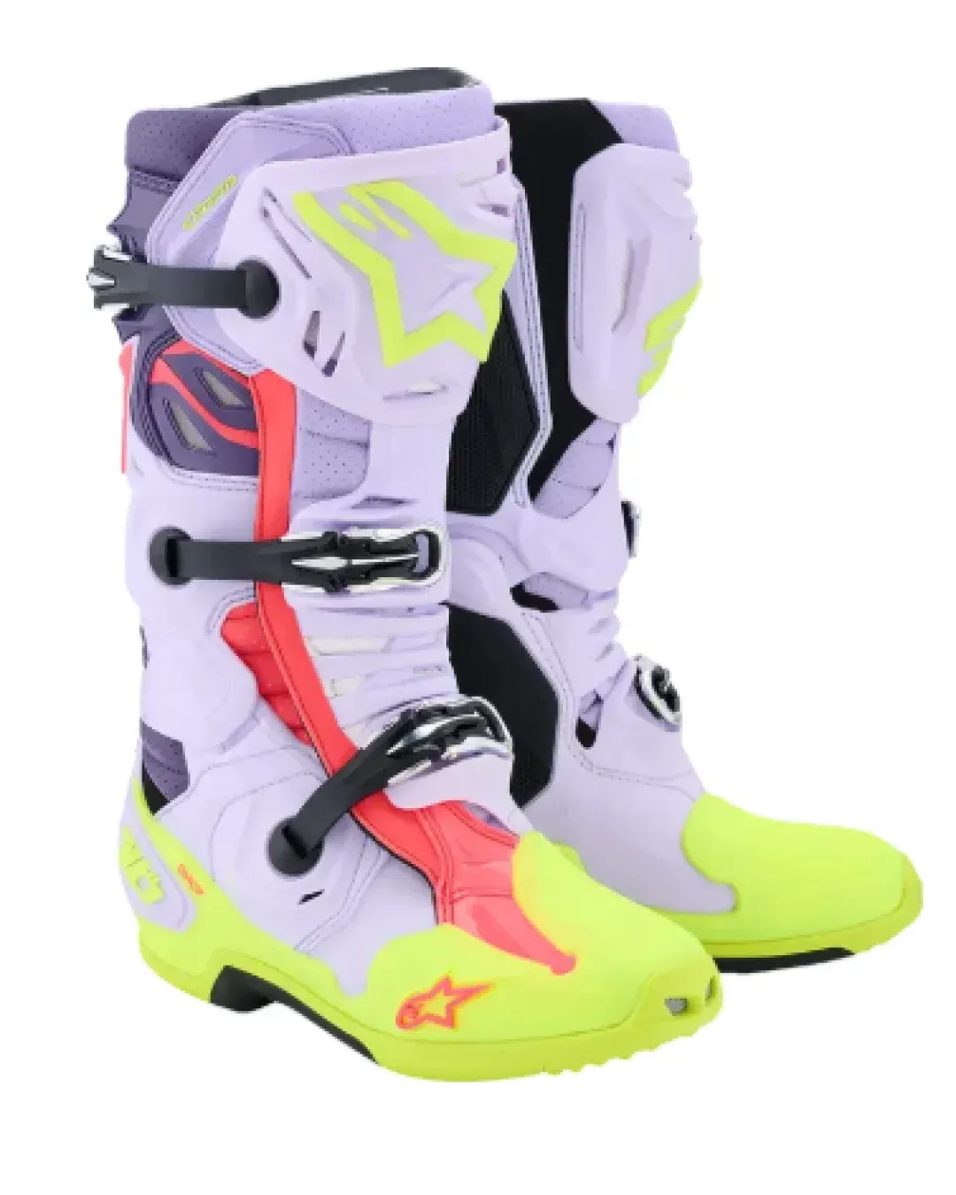 Мотокрос ботуши ALPINESTARS TECH 10 S-VENTED PURPLE/YELLOW/DIVA PINK