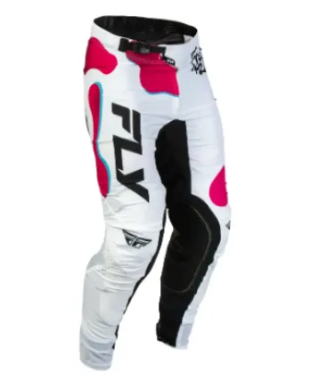 Мотокрос брич FLY RACING Lite Vibe Pants - White/Pink/Blue
