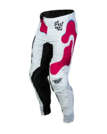 Мотокрос брич FLY RACING Lite Vibe Pants - White/Pink/Blue