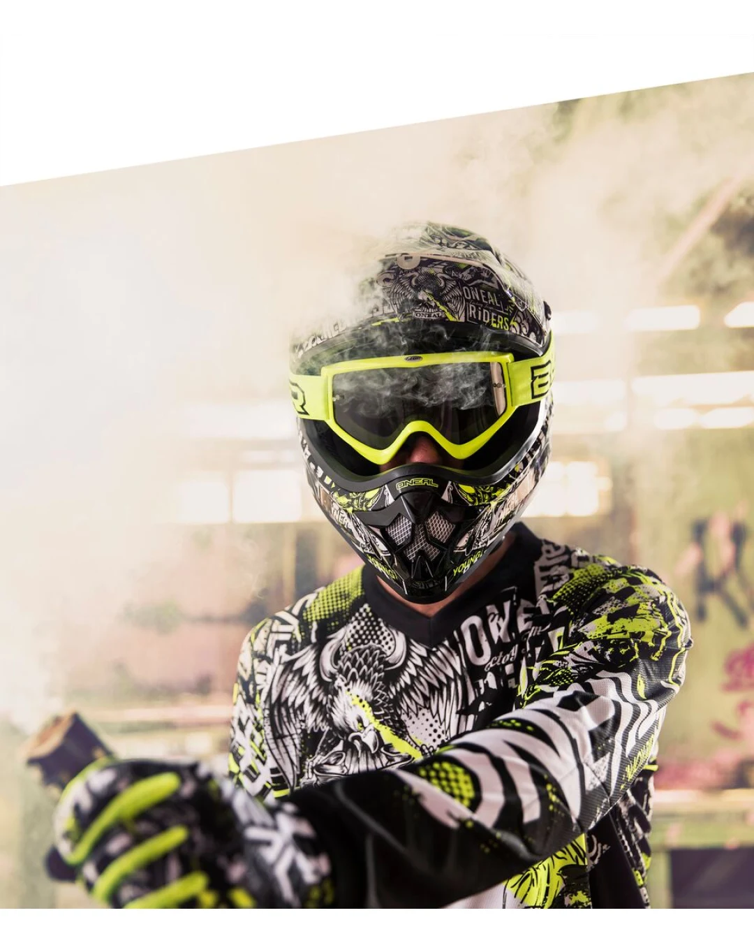 Мотокрос брич O'NEAL ELEMENT ATTACK BLACK/HI-VIZ 2020
