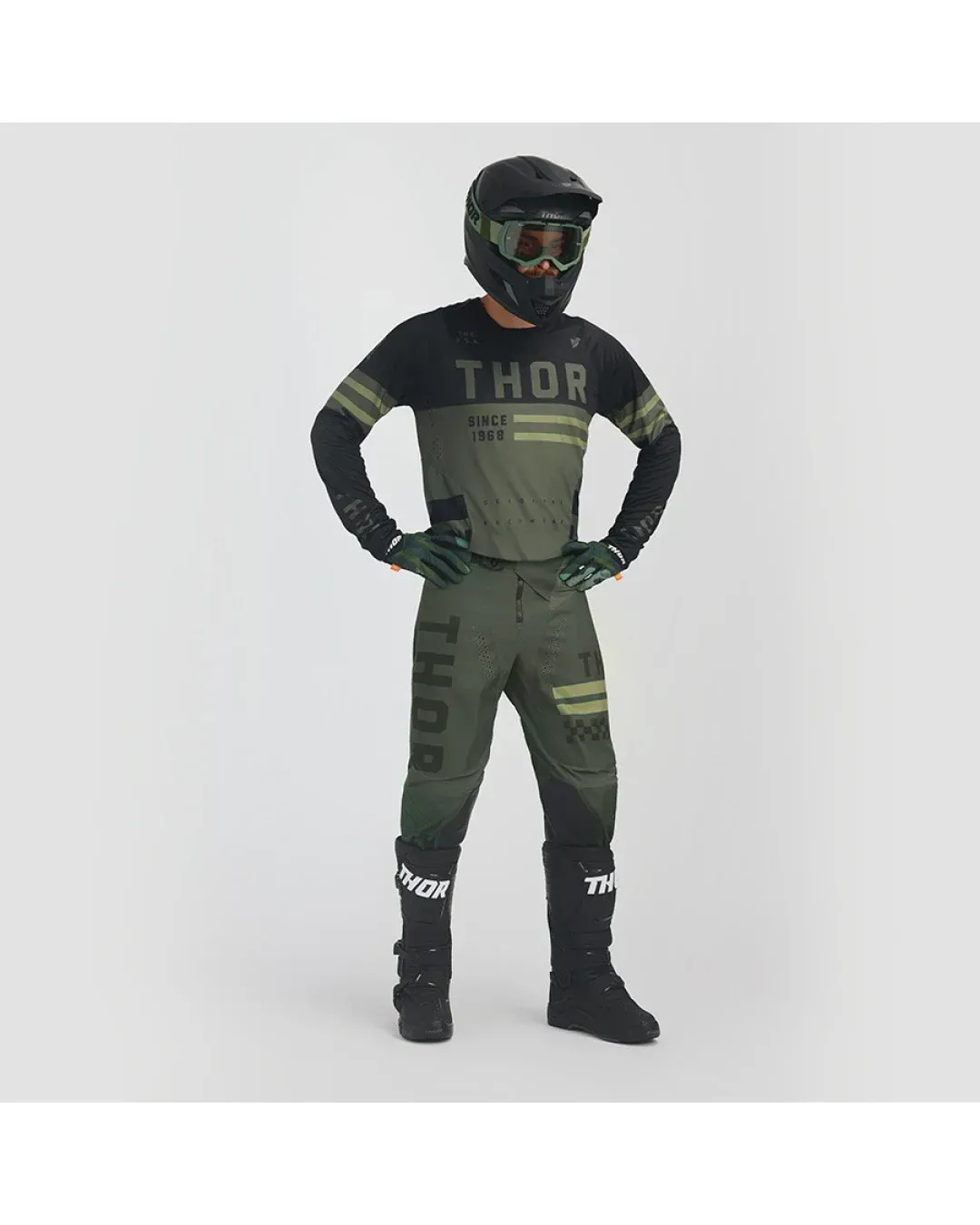 Мотокрос брич THOR PULSE COMBAT ARMY/BLACK