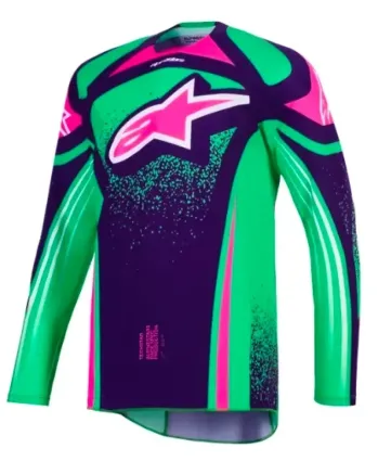 Мотокрос джърси Alpinestars TECHSTAR NOMUR PURPLE/GREEN/PINK