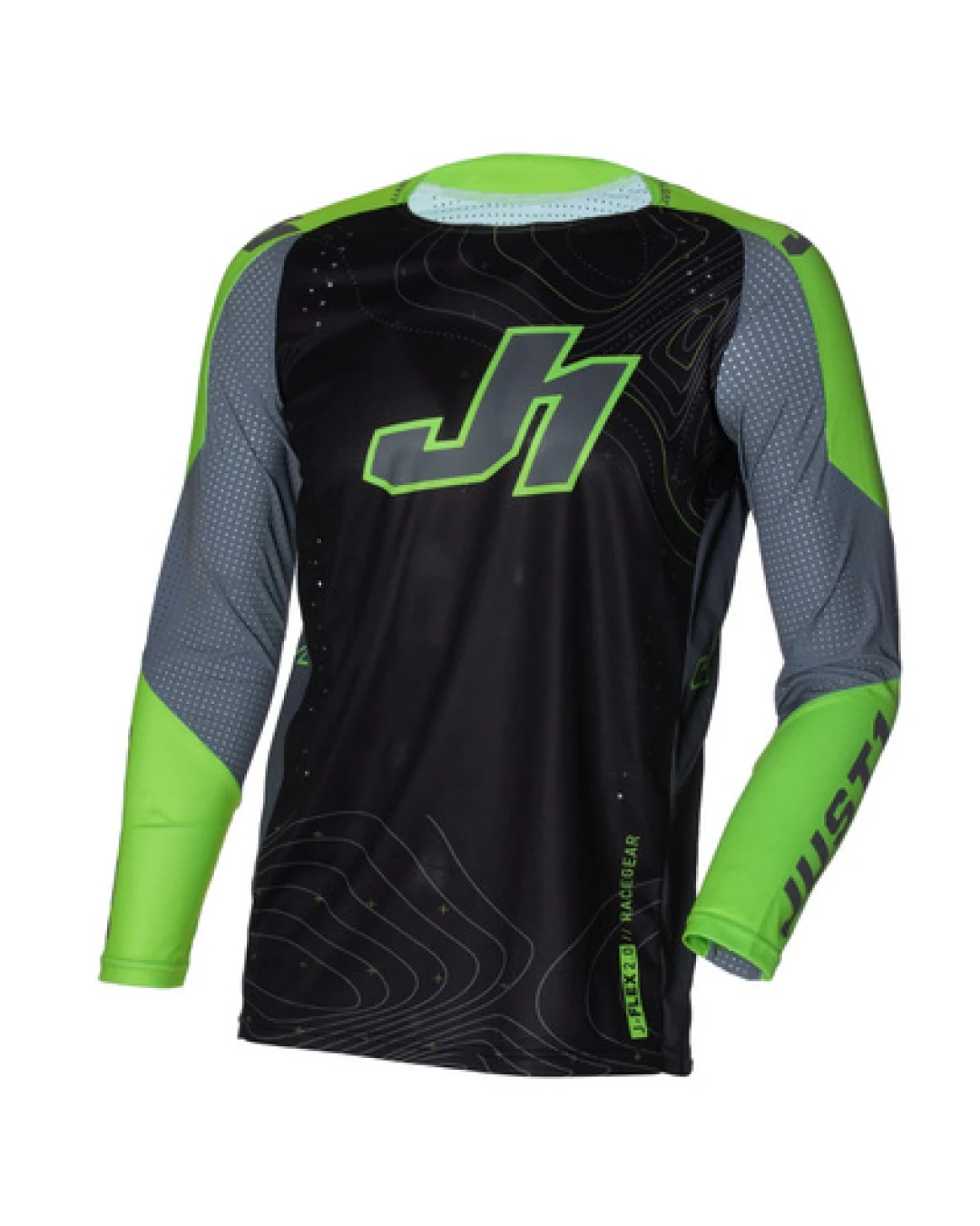 Мотокрос джърси Just1 J-Flex 2.0 Frontier Grey/Green Fluo/Black