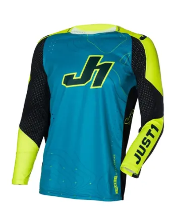 Мотокрос джърси Just1 J-Flex 2.0 Frontier Teal Black/Yellow Fluo
