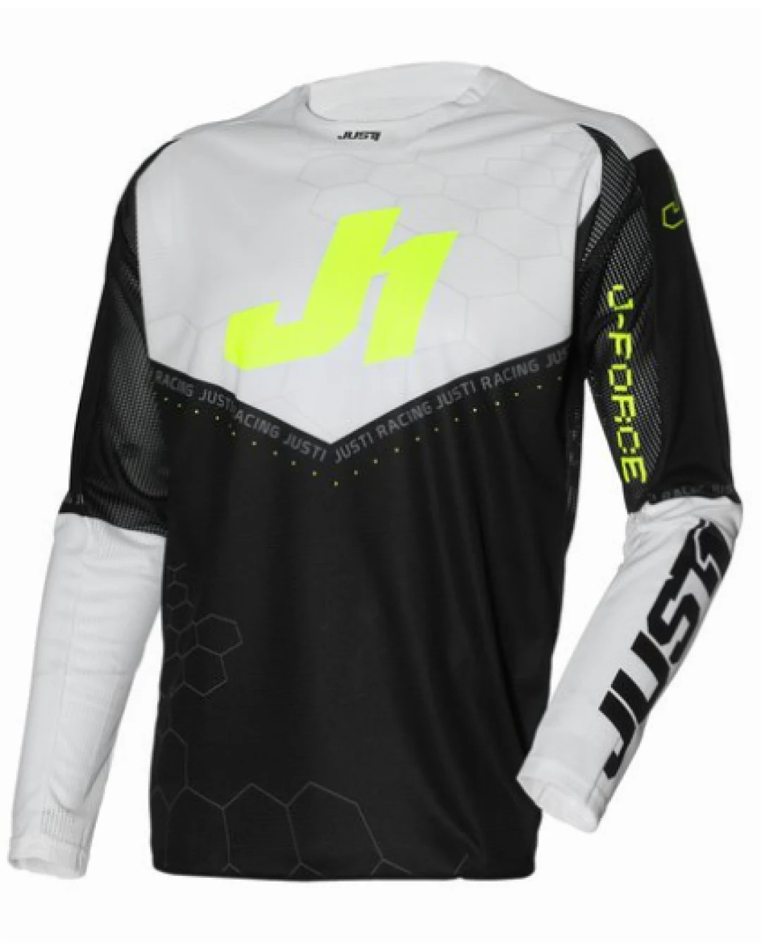 Мотокрос джърси Just1 J-Force Hexa Black/White/Yellow Fluo