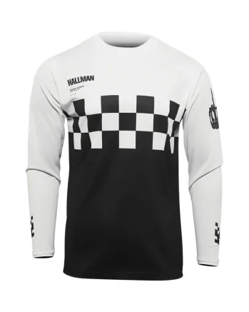 Мотокрос джърси THOR HALLMAN DIFFER CHEQ BLACK/WHITE