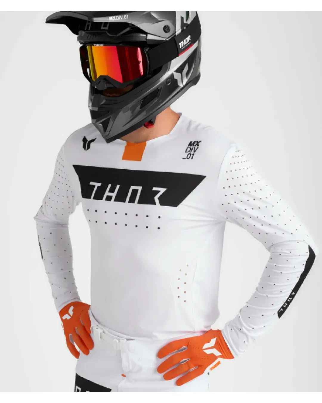 Мотокрос джърси THOR SPORTMODE ROUGE WHITE/ORANGE