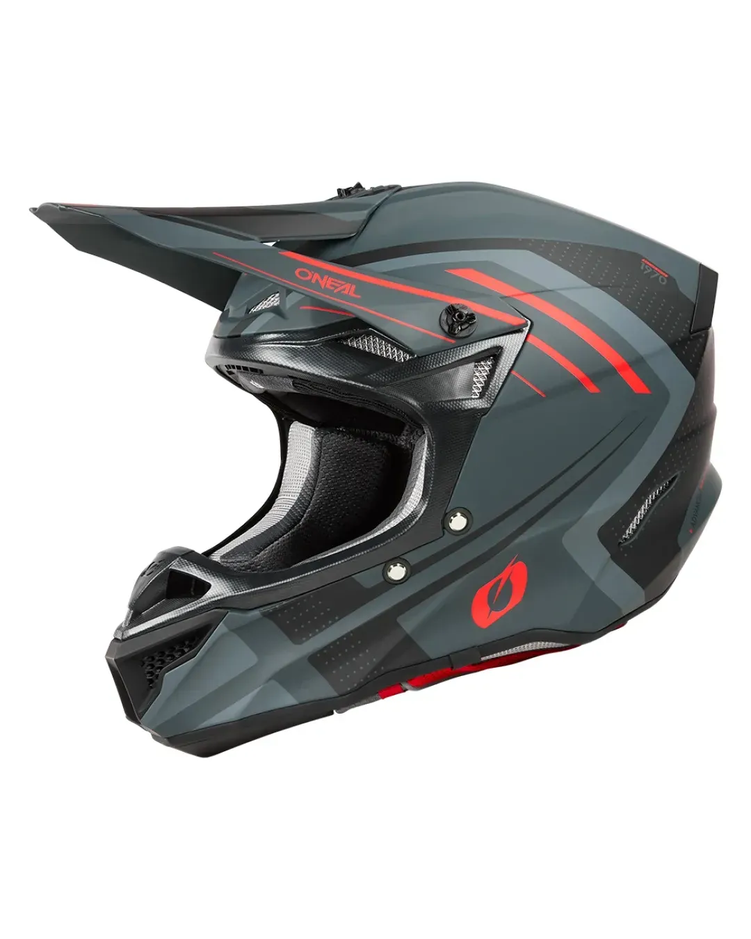 Мотокрос каска 5SERIES POLYACRYLITE SPIKE GRAY/RED V.25