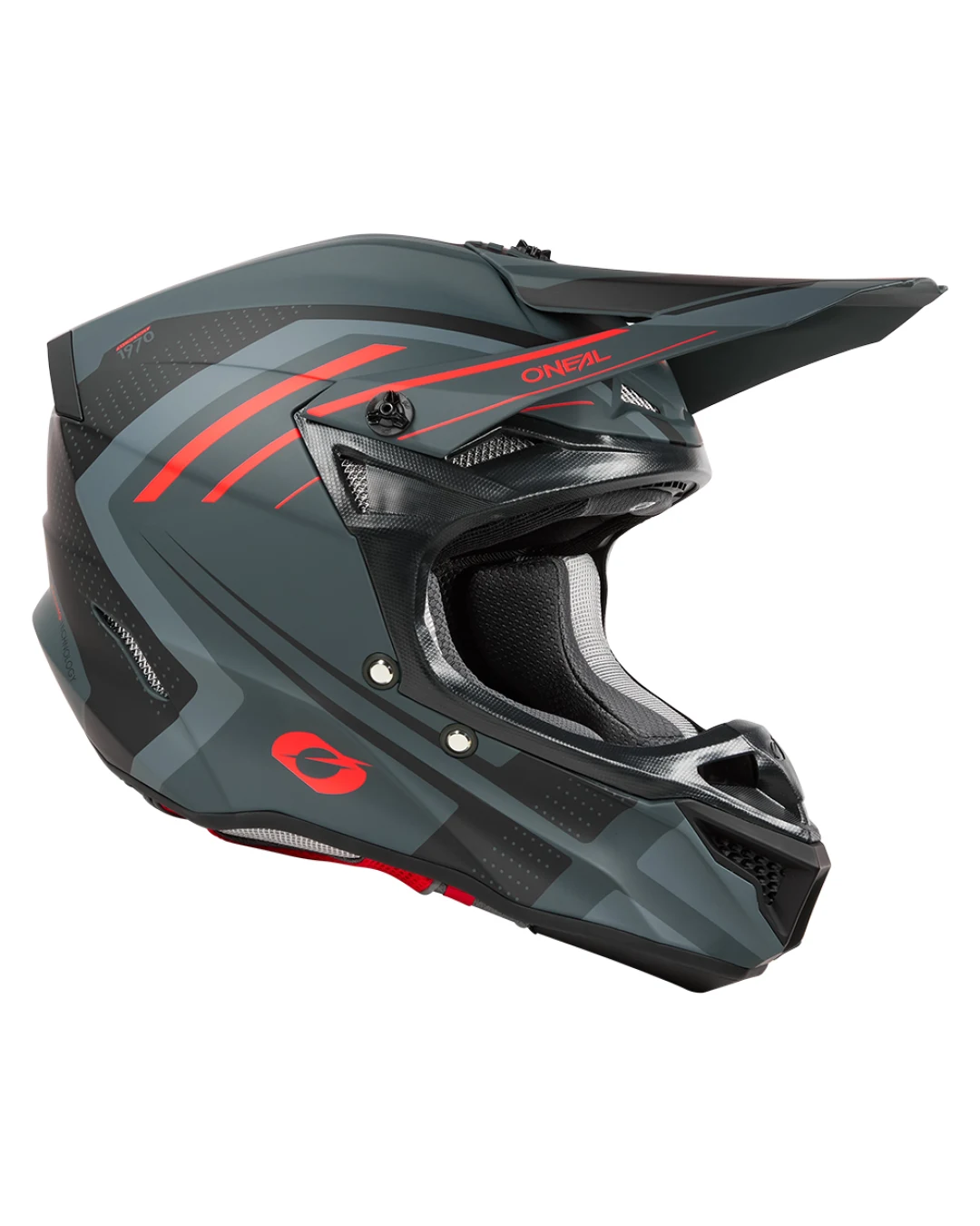 Мотокрос каска 5SERIES POLYACRYLITE SPIKE GRAY/RED V.25