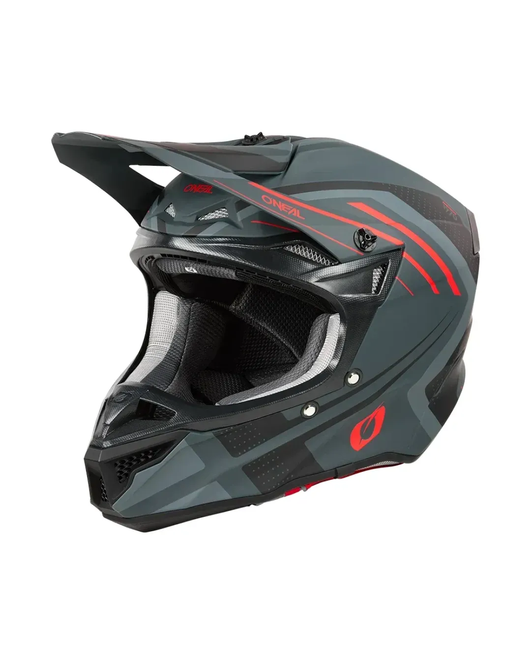 Мотокрос каска 5SERIES POLYACRYLITE SPIKE GRAY/RED V.25