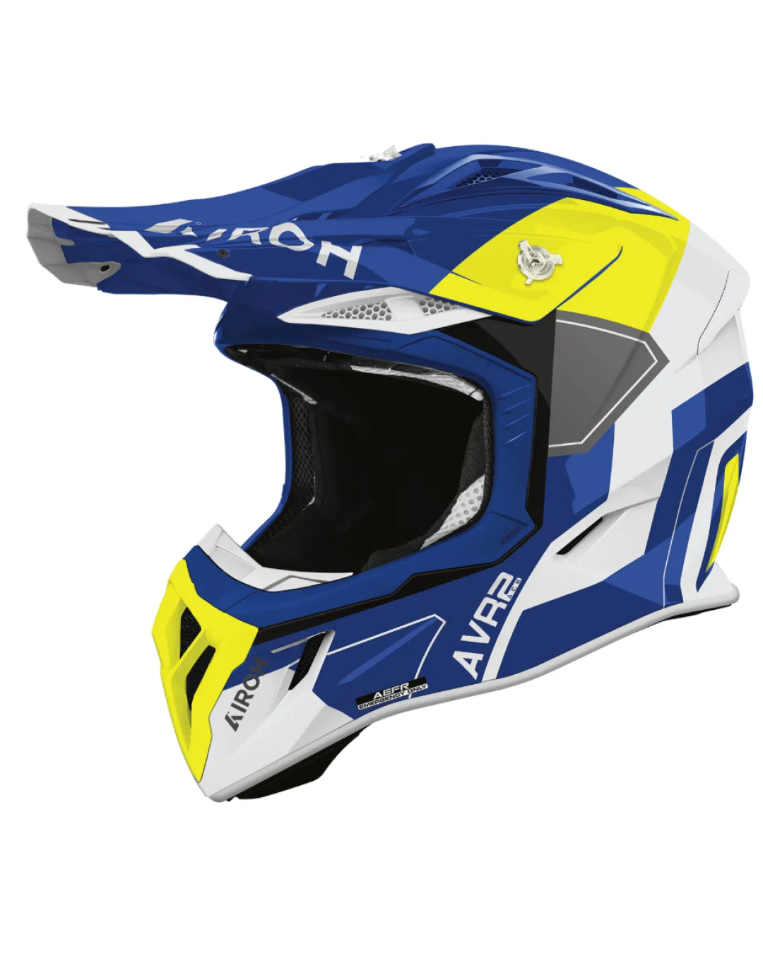 Мотокрос каска AIROH AVIATOR ACE 2 SHIELD BLUE/YELLOW