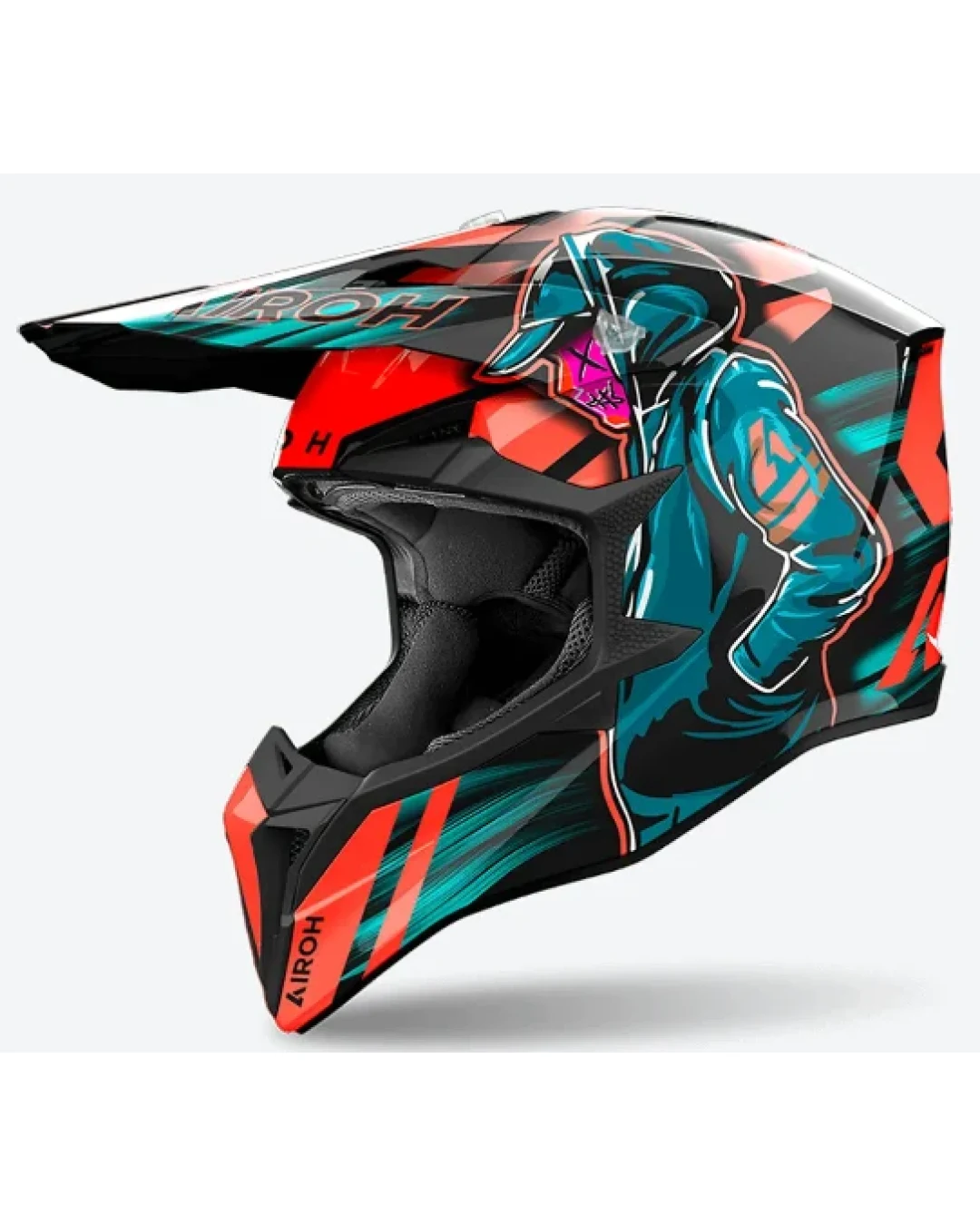 Мотокрос каска AIROH WRAAAP CYBER ORANGE/BLUE
