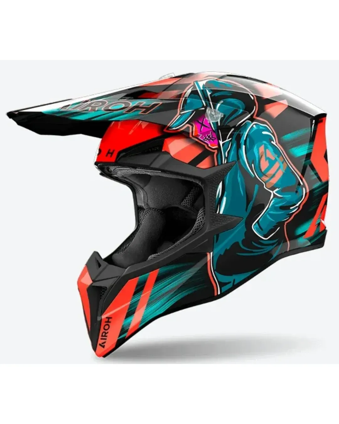 Мотокрос каска AIROH WRAAAP CYBER ORANGE/BLUE