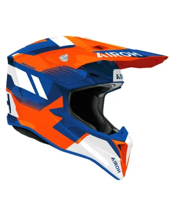 Мотокрос каска AIROH WRAAAP VISION ORANGE/BLUE GLOSS
