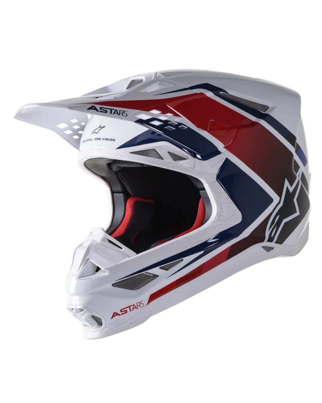 Мотокрос каска ALPINESTARS SM10 Carb WHITE/RED/BLUE