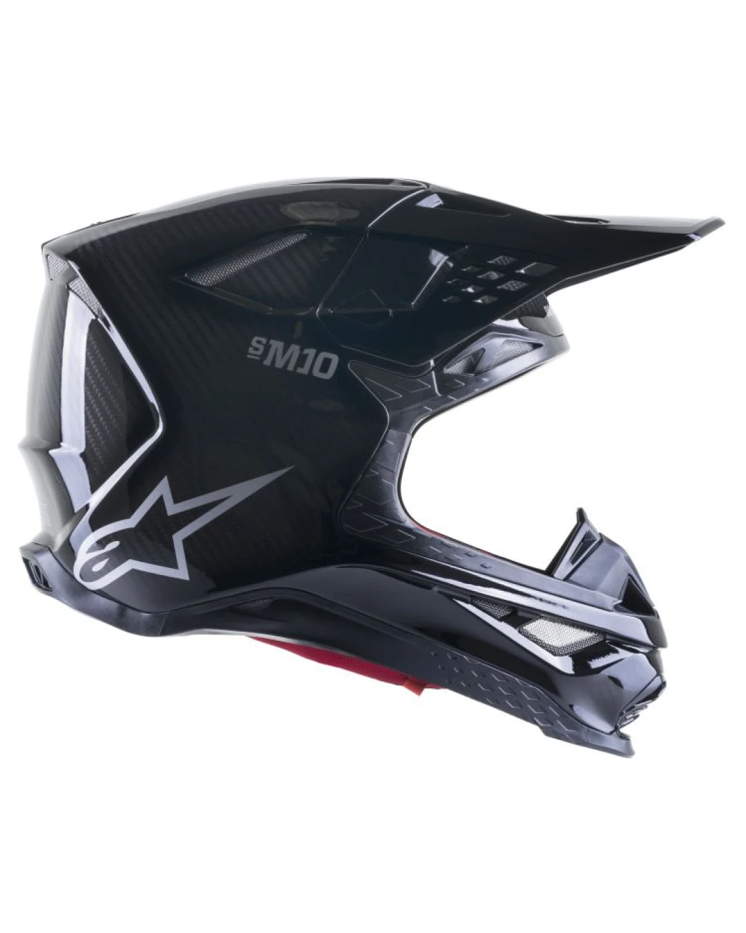 Мотокрос каска ALPINESTARS SM10 SOLID GLOSS BLACK CARBON