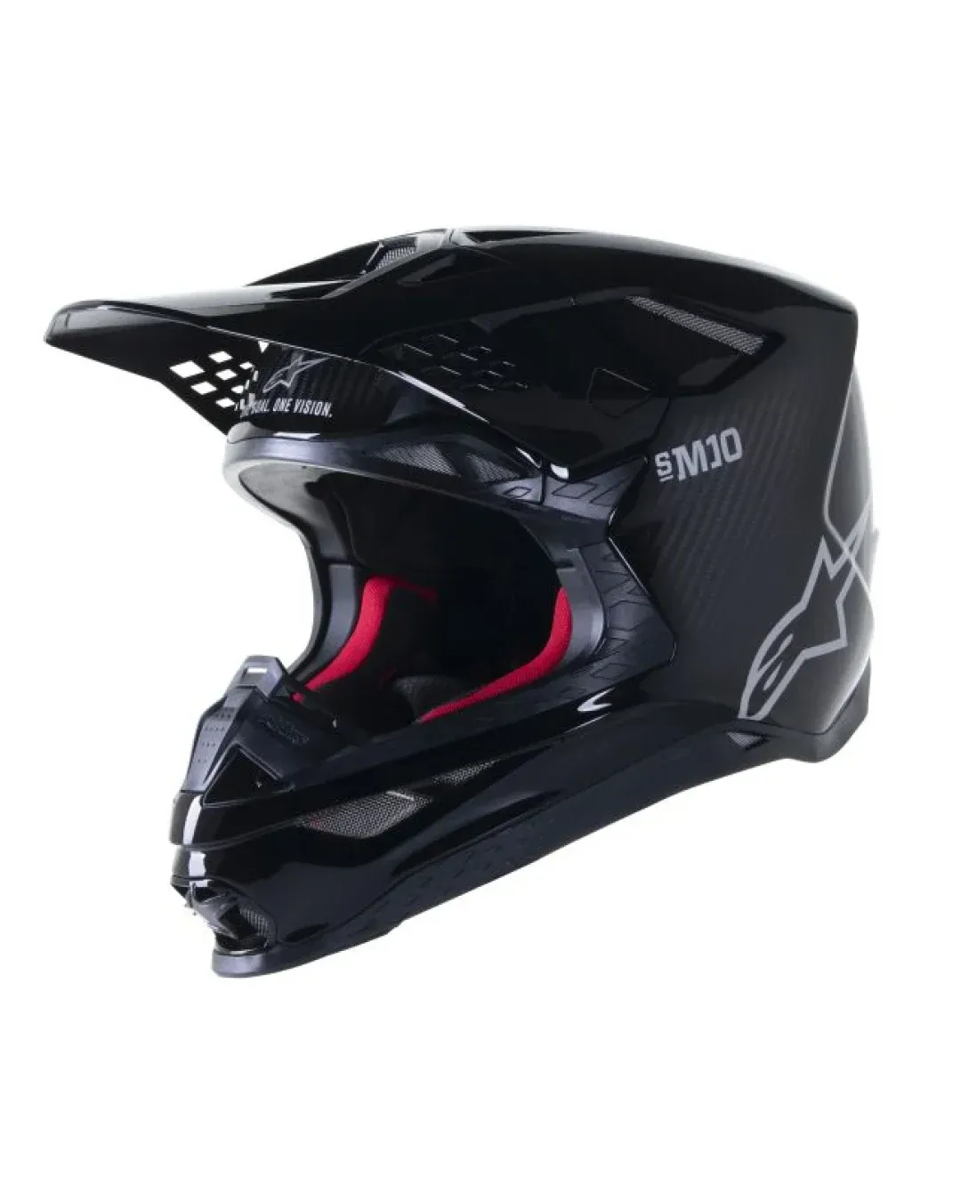 Мотокрос каска ALPINESTARS SM10 SOLID GLOSS BLACK CARBON