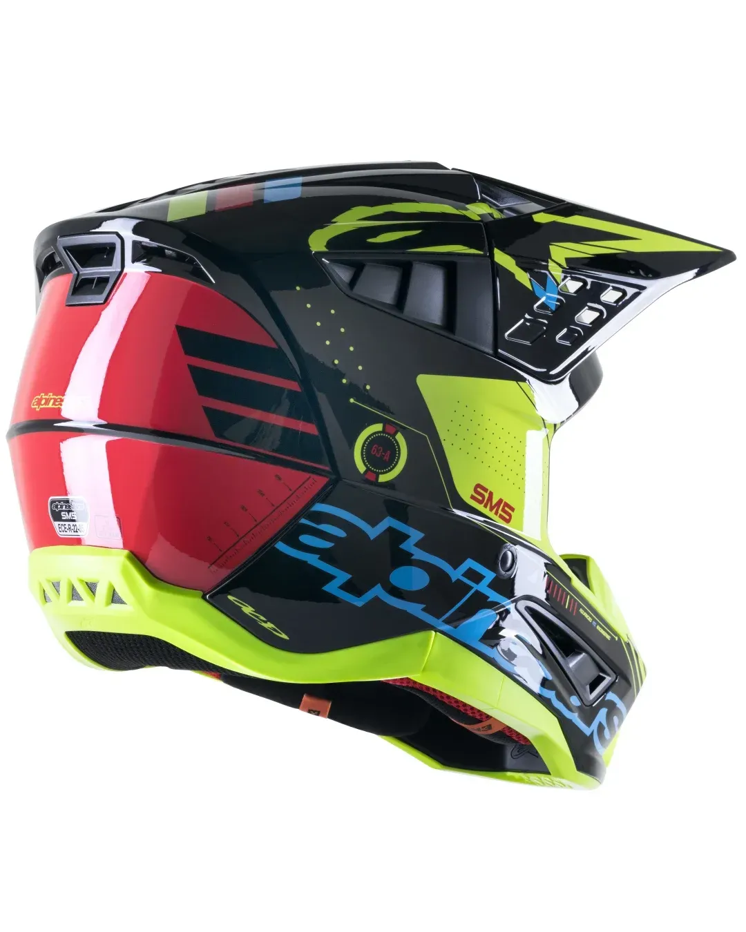 Мотокрос каска ALPINESTARS SM5 ACT BLACK/YELLOW GLOSS
