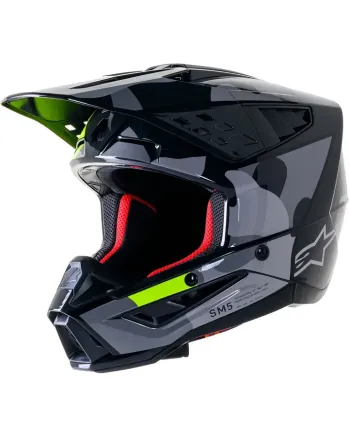 Мотокрос каска ALPINESTARS SM5 ROV2 GY/YLW