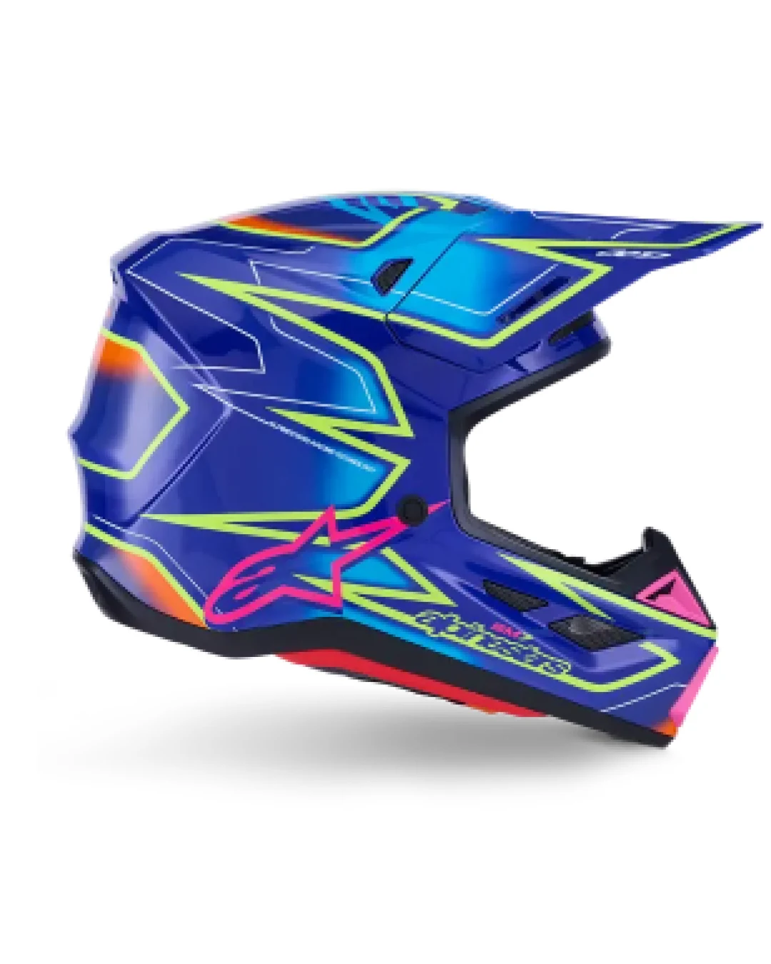 Мотокрос каска ALPINESTARS SM7 CAST BLUE/YELLOW/PINK