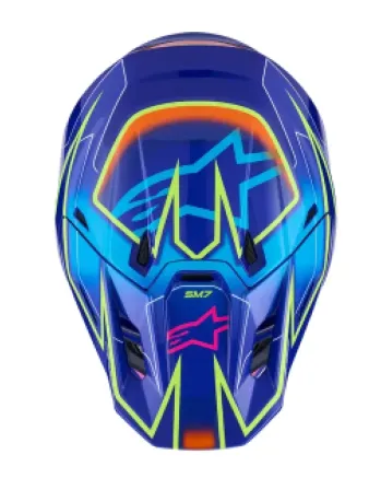 Мотокрос каска ALPINESTARS SM7 CAST BLUE/YELLOW/PINK