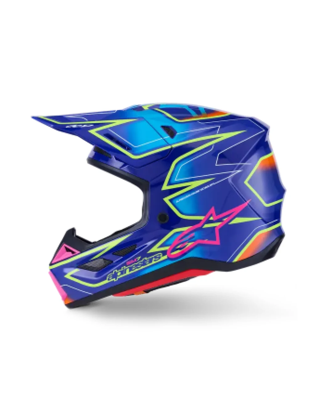 Мотокрос каска ALPINESTARS SM7 CAST BLUE/YELLOW/PINK