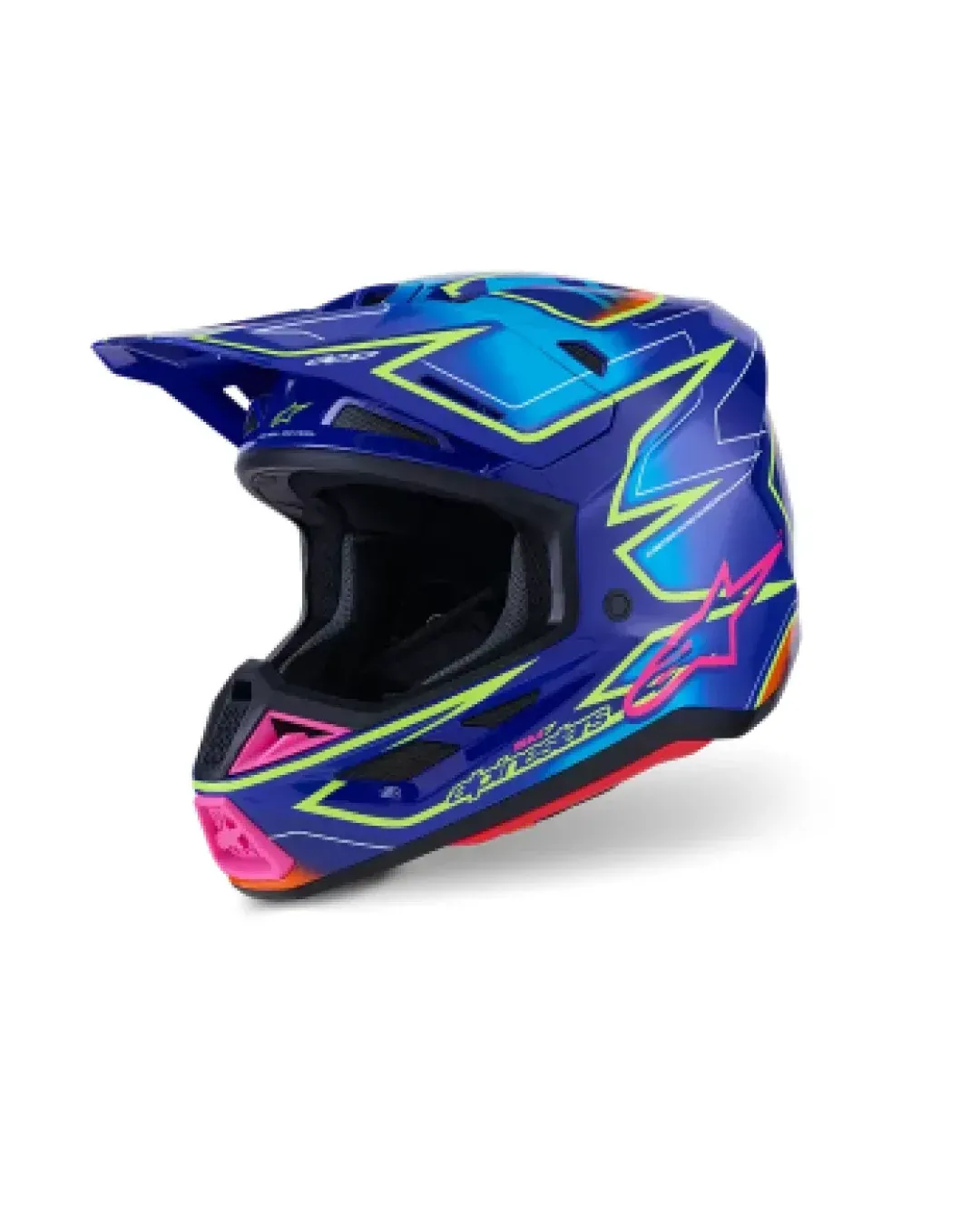 Мотокрос каска ALPINESTARS SM7 CAST BLUE/YELLOW/PINK